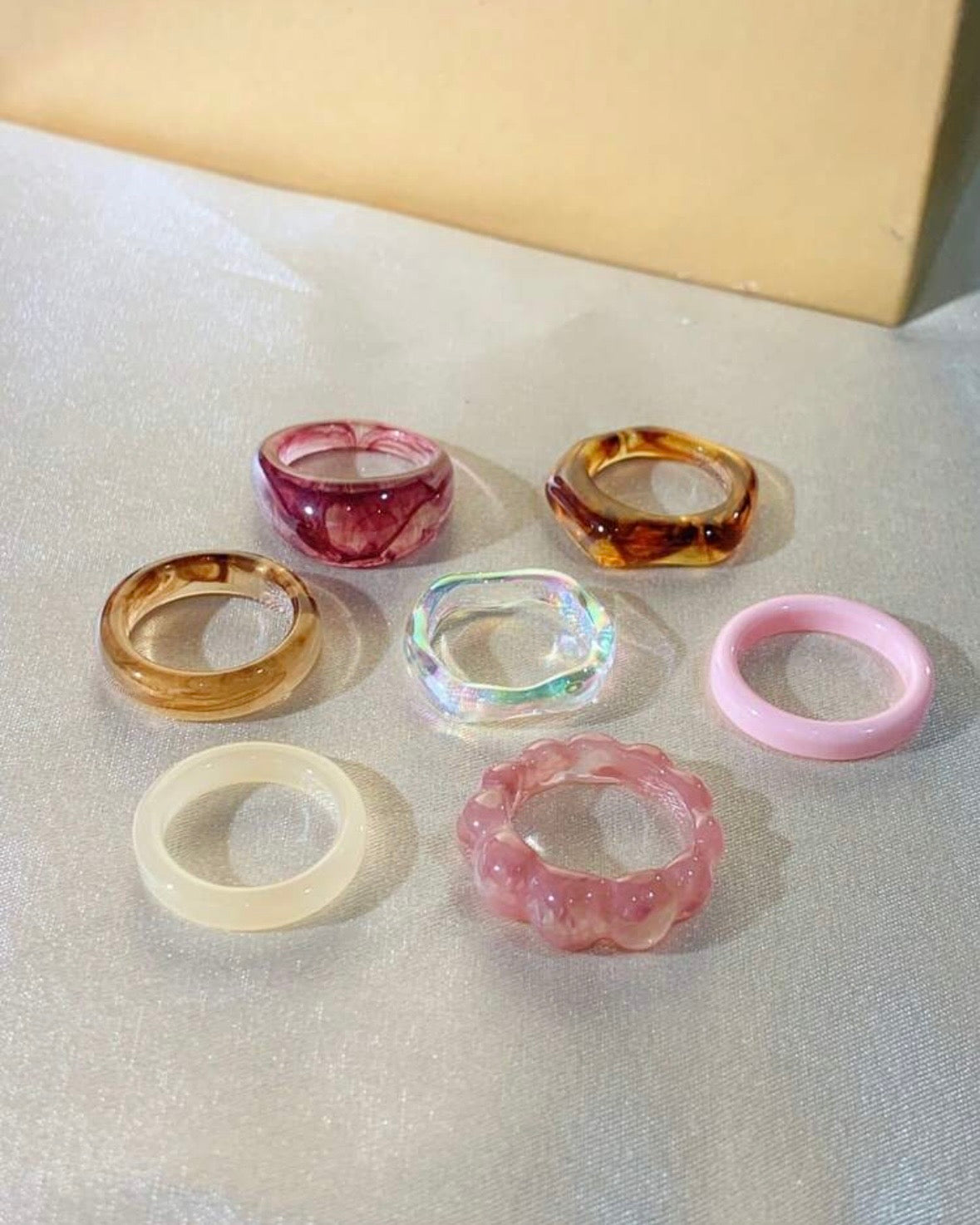 Resin Rings Set of 7