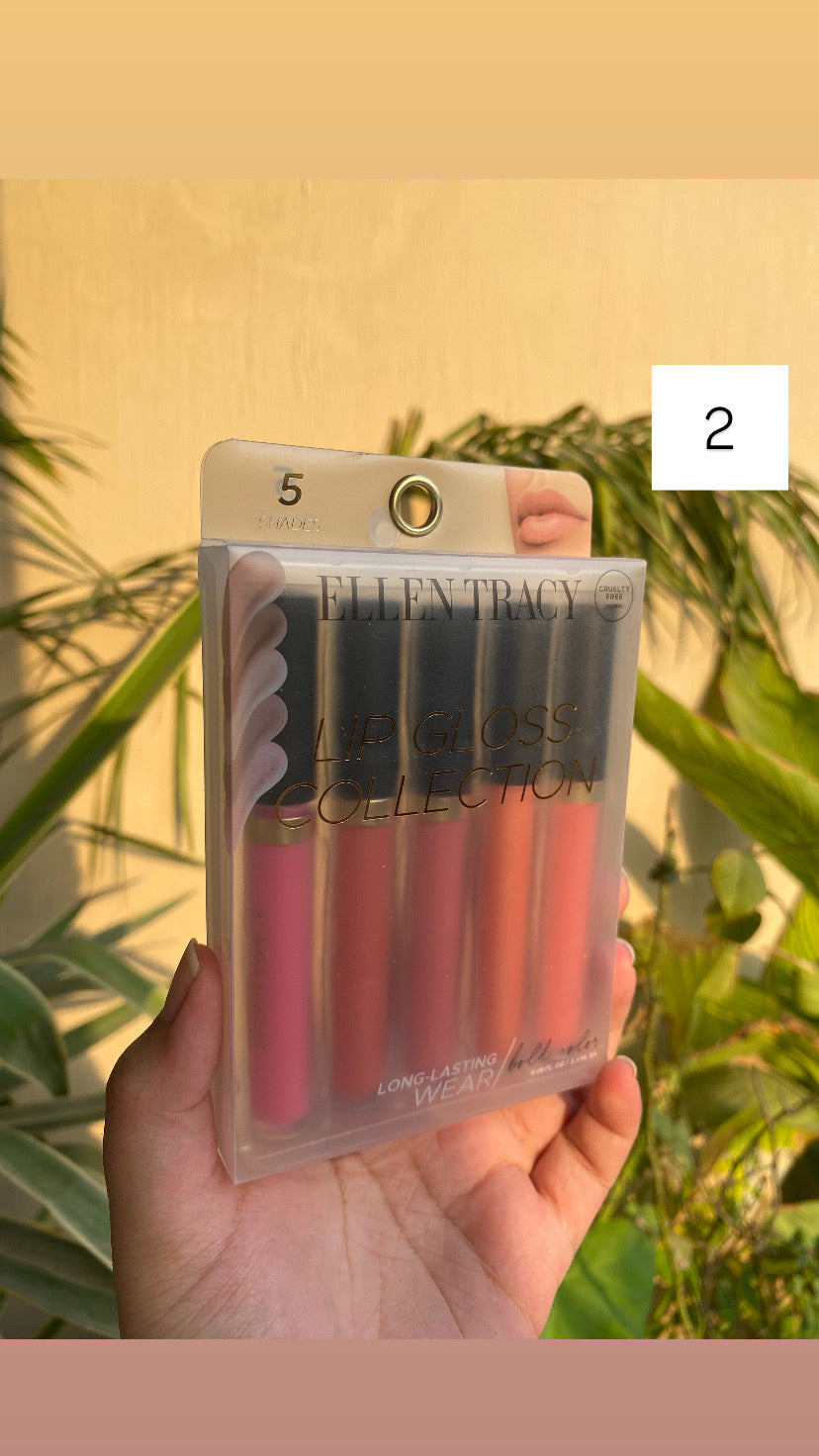 Ellen Tracy Lip Gloss Collection Pack of 5 Lip Products