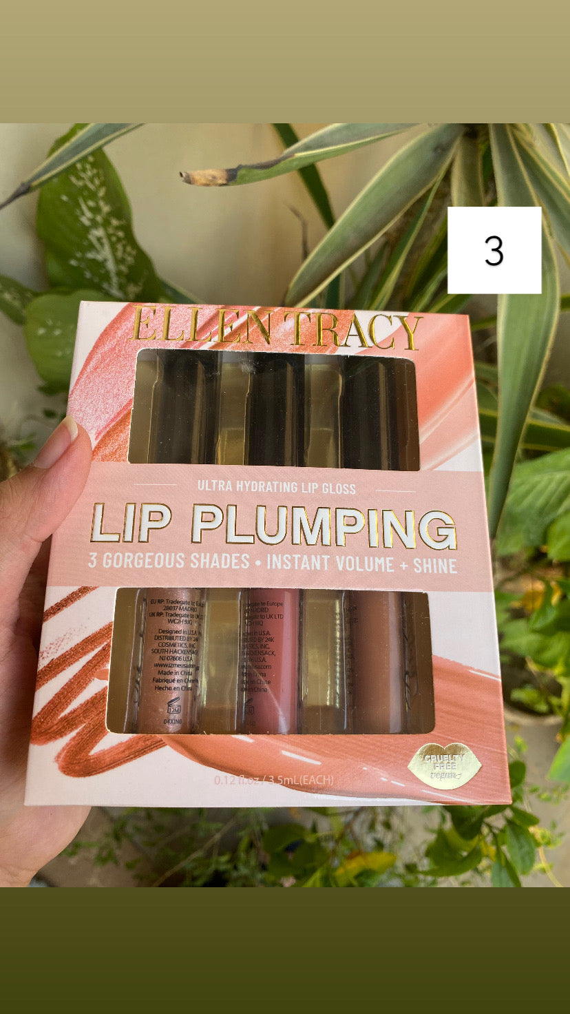 Ellen Tracy Lip Plumping Set of 3 Lip Gloss