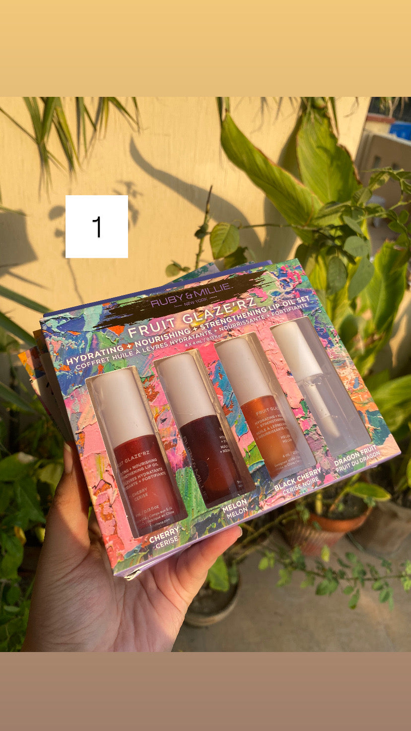Ruby & Millie Fruit Glaze'rz Pack of 4 Lip Gloss Oil