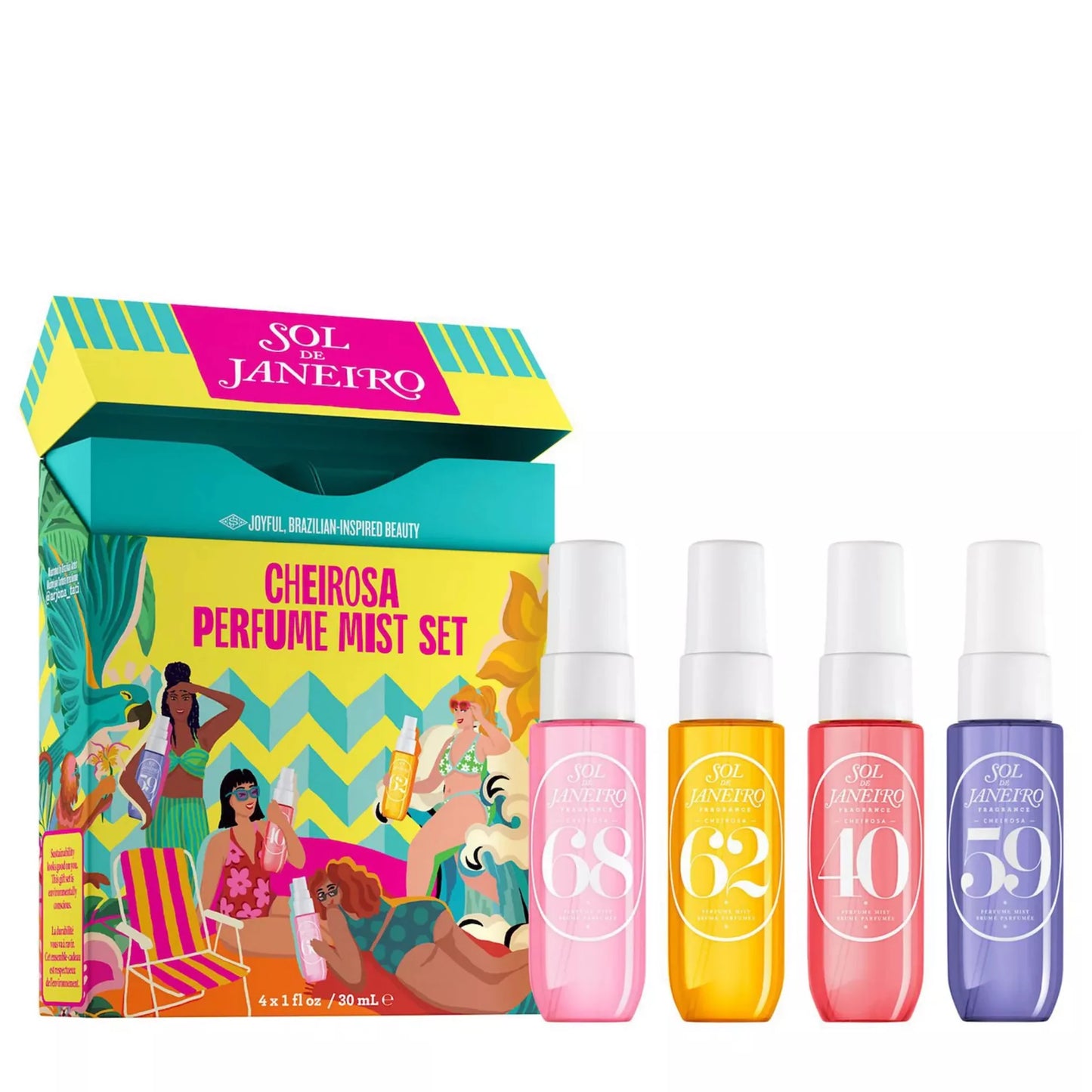 Sol de Janeiro Cheirosa Perfume Mist Set of 4 | Body & Hair Fragrance Gift Set