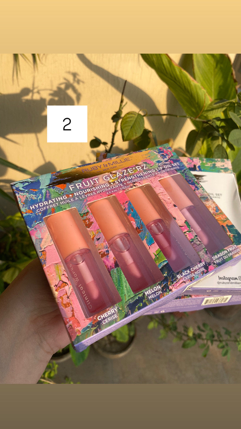 Ruby & Millie Fruit Glaze'rz Pack of 4 Lip Gloss Oil