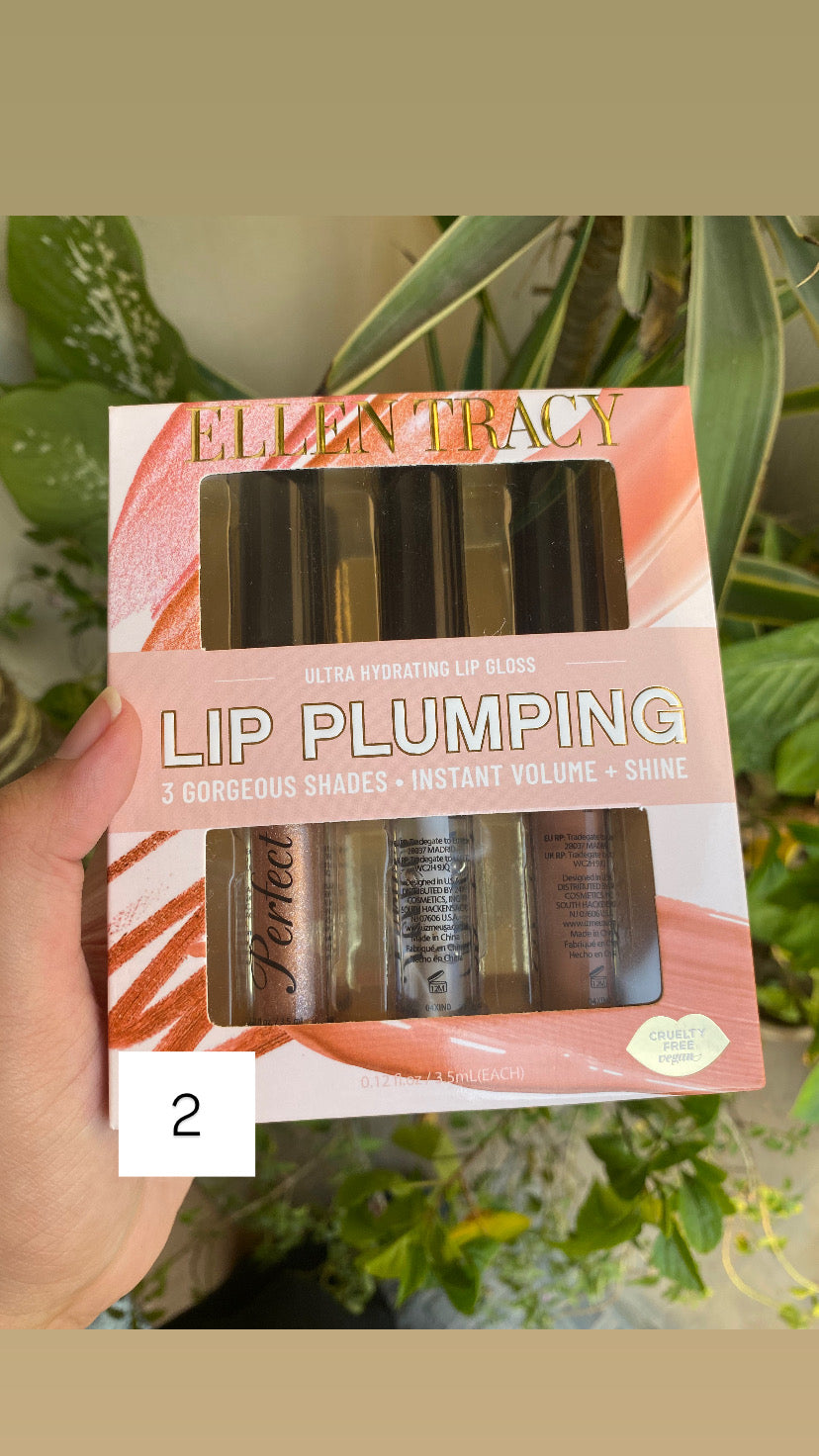 Ellen Tracy Lip Plumping Set of 3 Lip Gloss