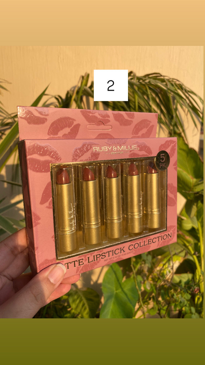 Ruby & Mielle Matte Lipstick Collection Set of 5 Bullet Cream