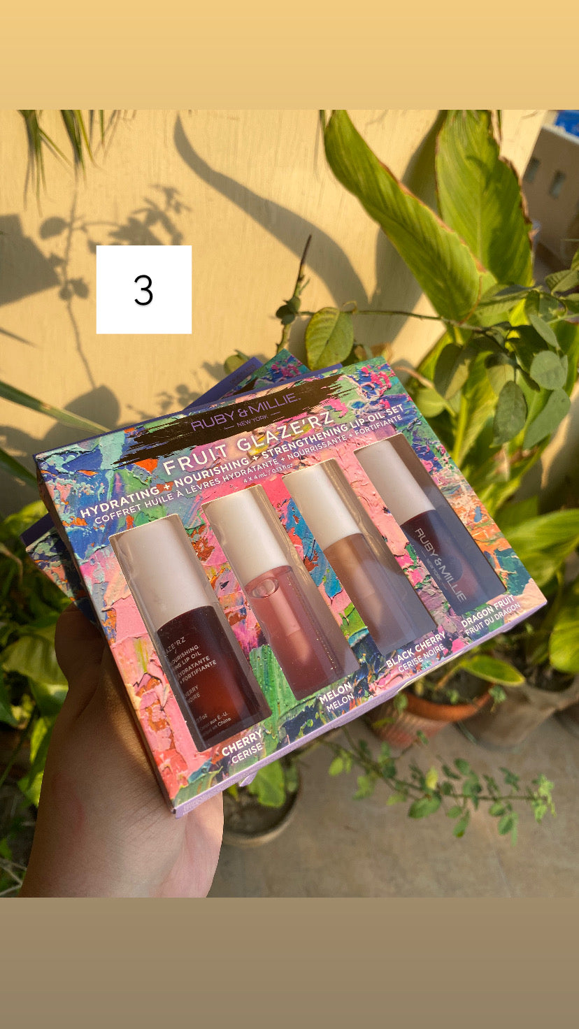 Ruby & Millie Fruit Glaze'rz Pack of 4 Lip Gloss Oil