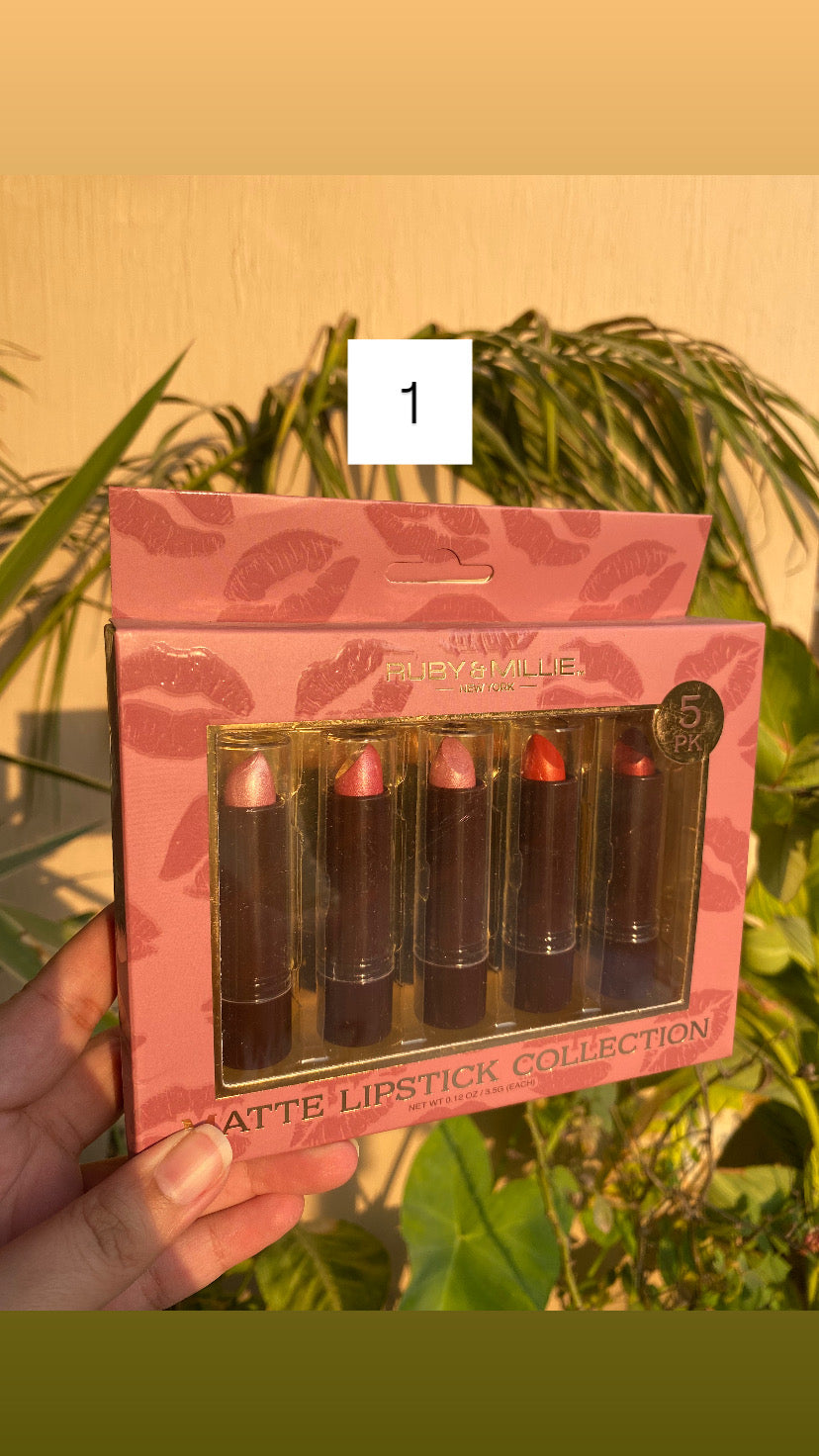 Ruby & Mielle Matte Lipstick Collection Set of 5 Bullet Cream
