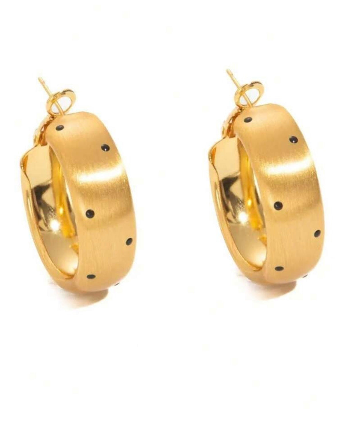 Polka Dot Gold Hoops