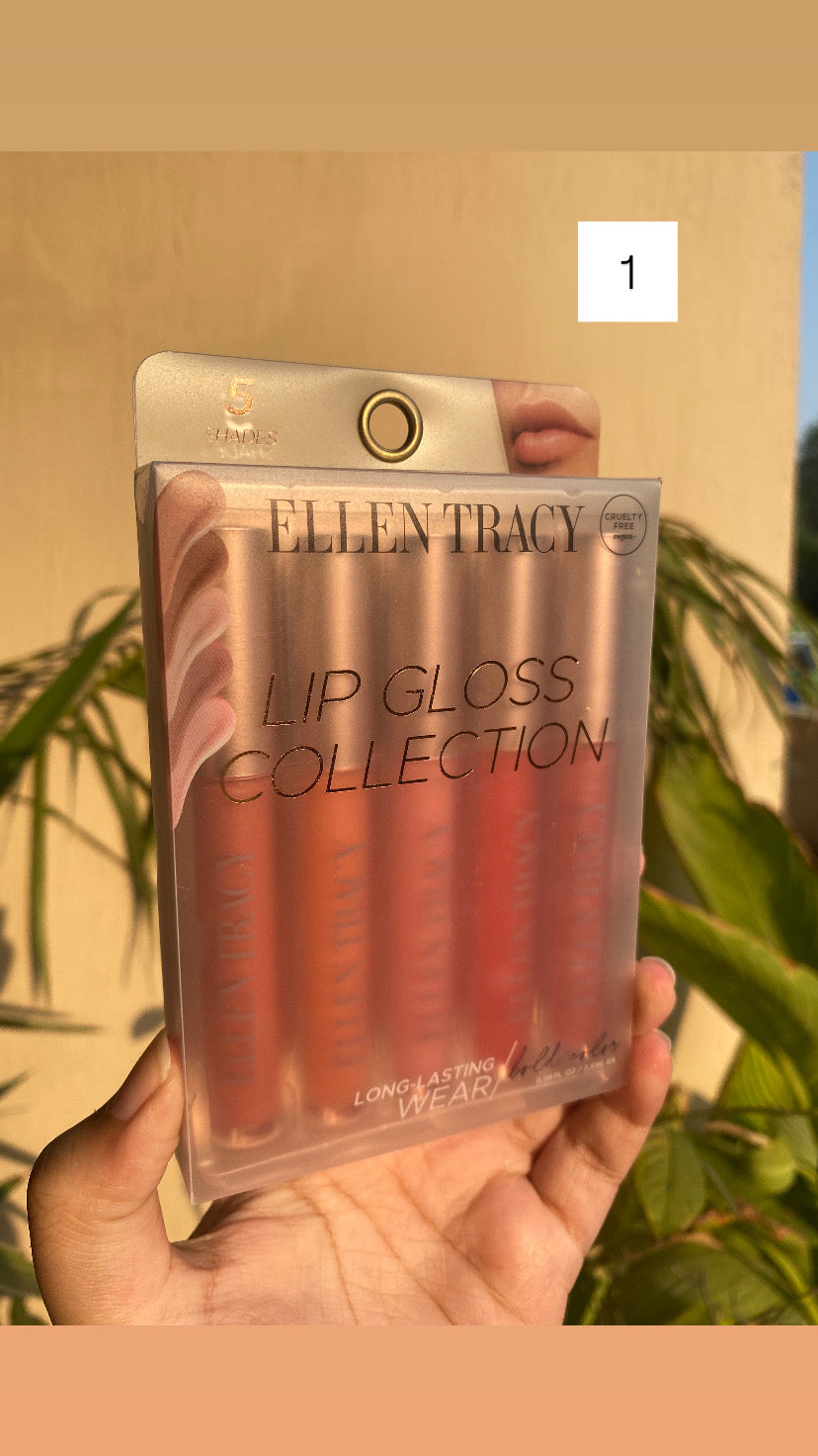 Ellen Tracy Lip Gloss Collection Pack of 5 Lip Products