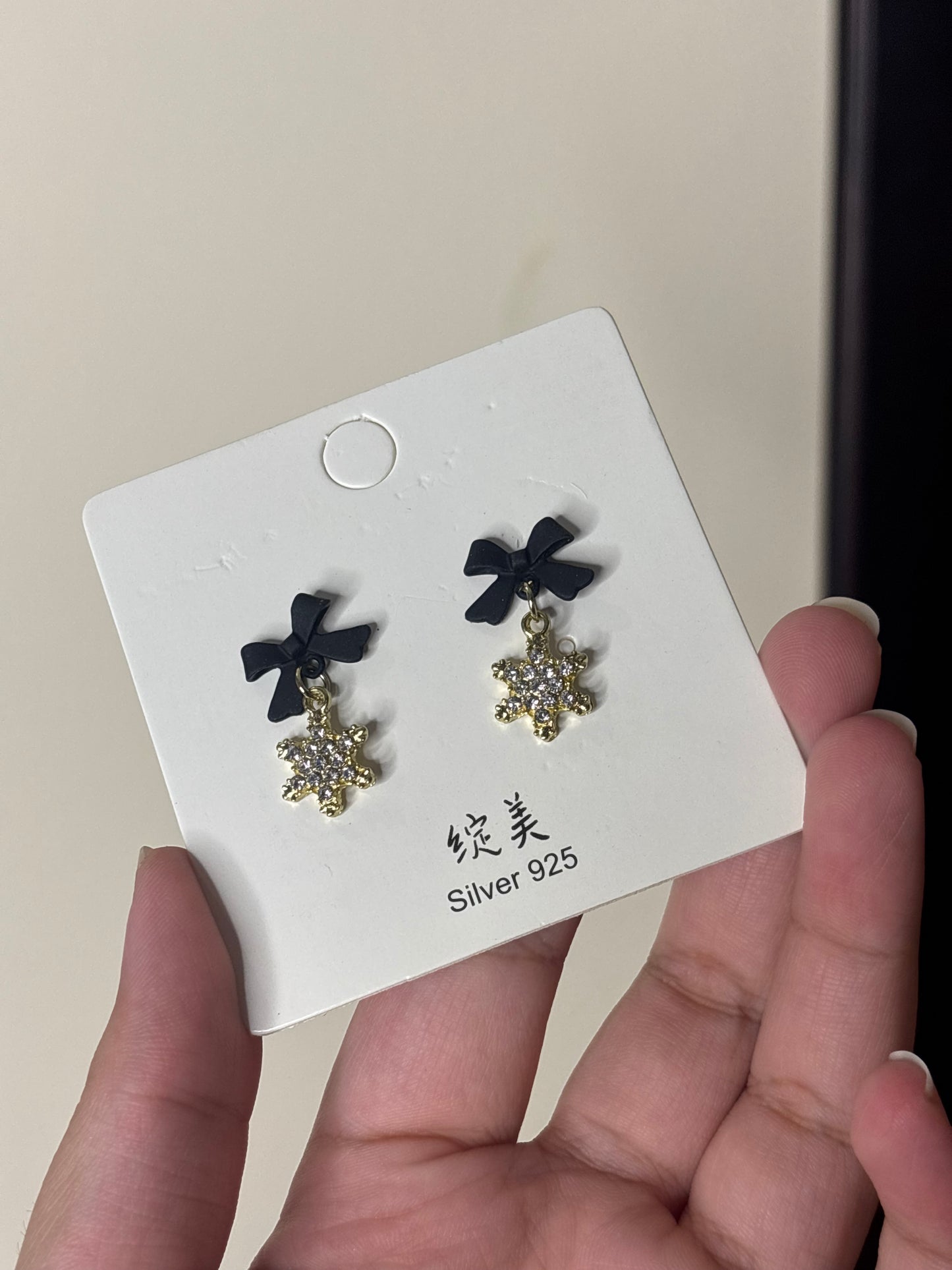 Star & Bow Earrings (Sterling Silver 925)