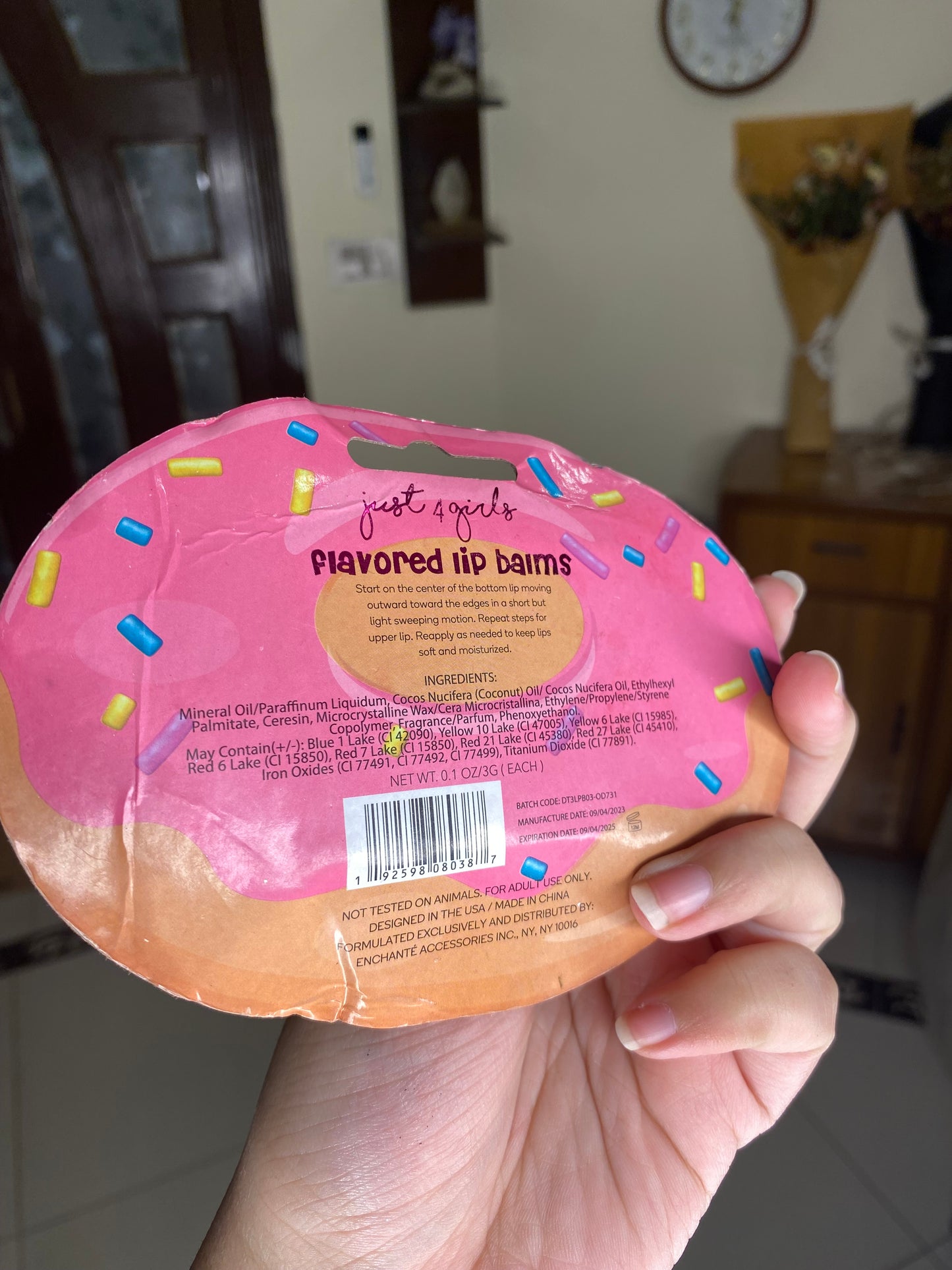 Just4Girls Pack of 3 Flavoured Lip Balms (messy packing)