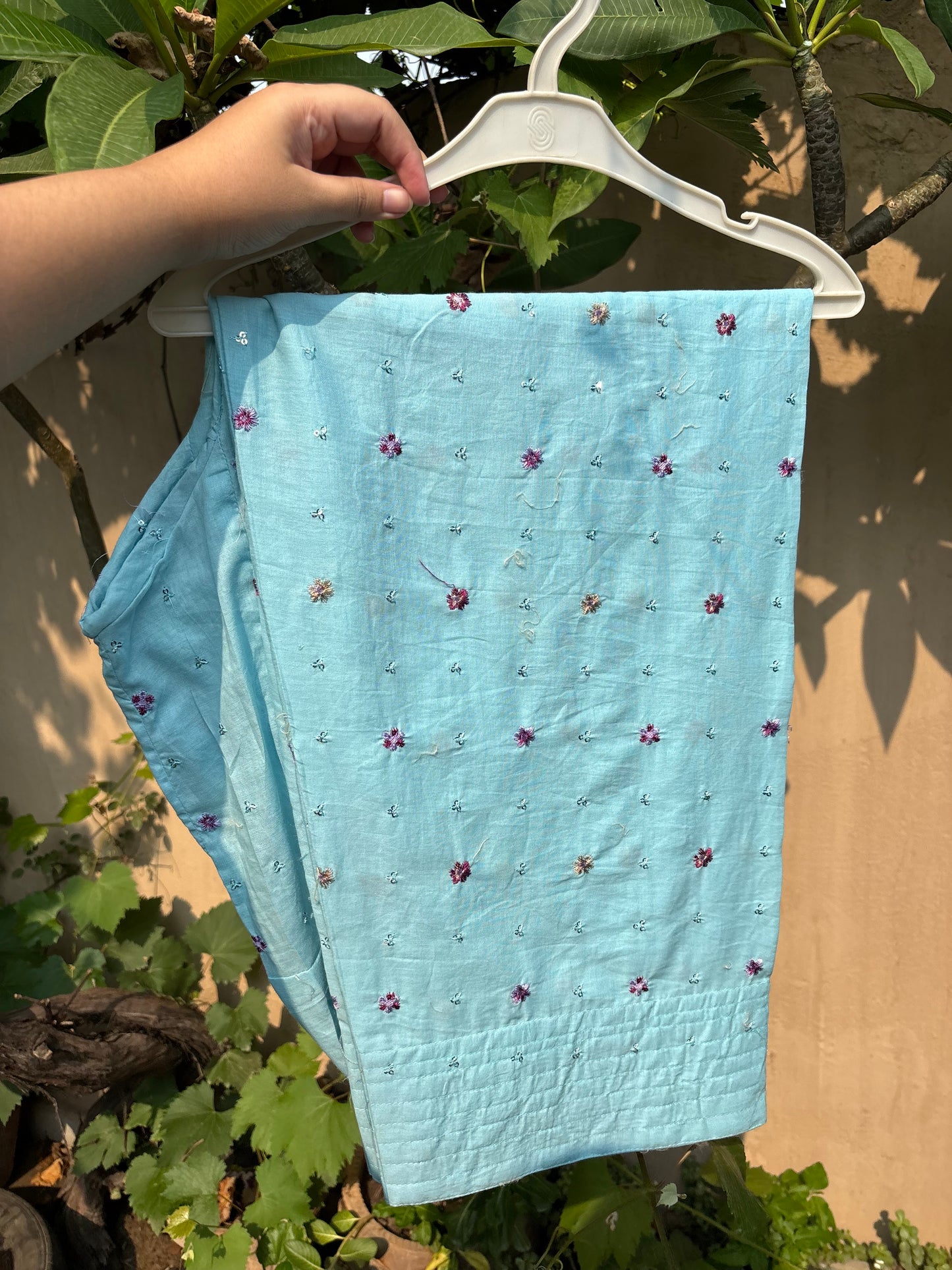 Aqua Embroidered 3 Piece