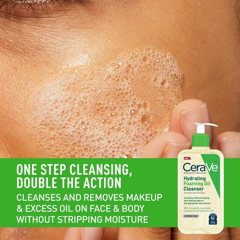 CeraVe Hydrating Foaming Oil Cleanser 237ml | Cleanser for Dry & Very Dry Skin