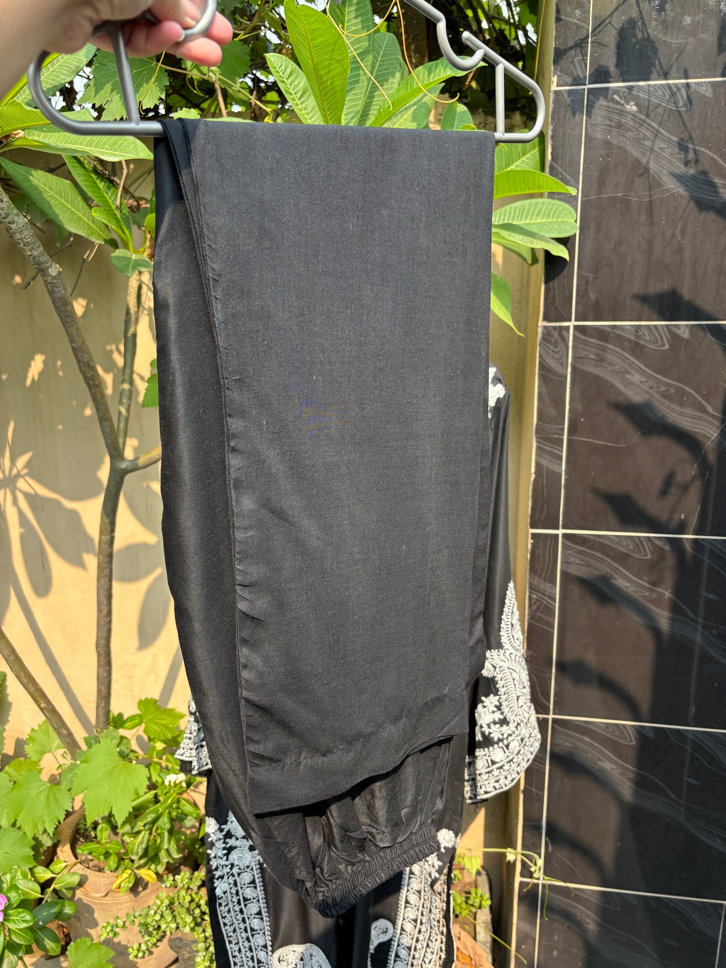 Black & White Embroidered 3 Piece
