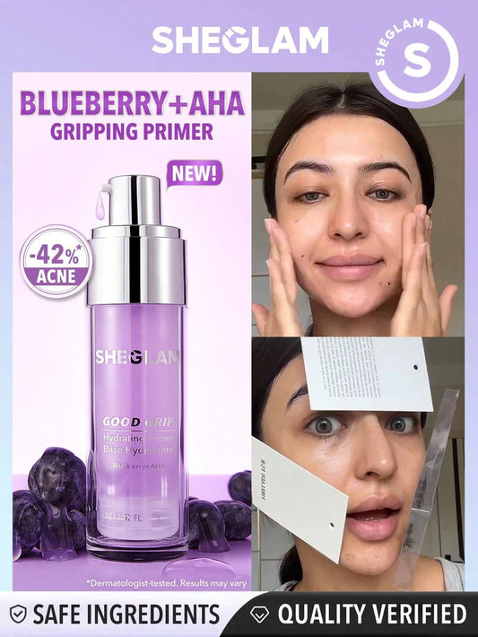 SHEGLAM Good Grip Hydrating Primer Blueberry + AHA | Gripping Makeup Primer