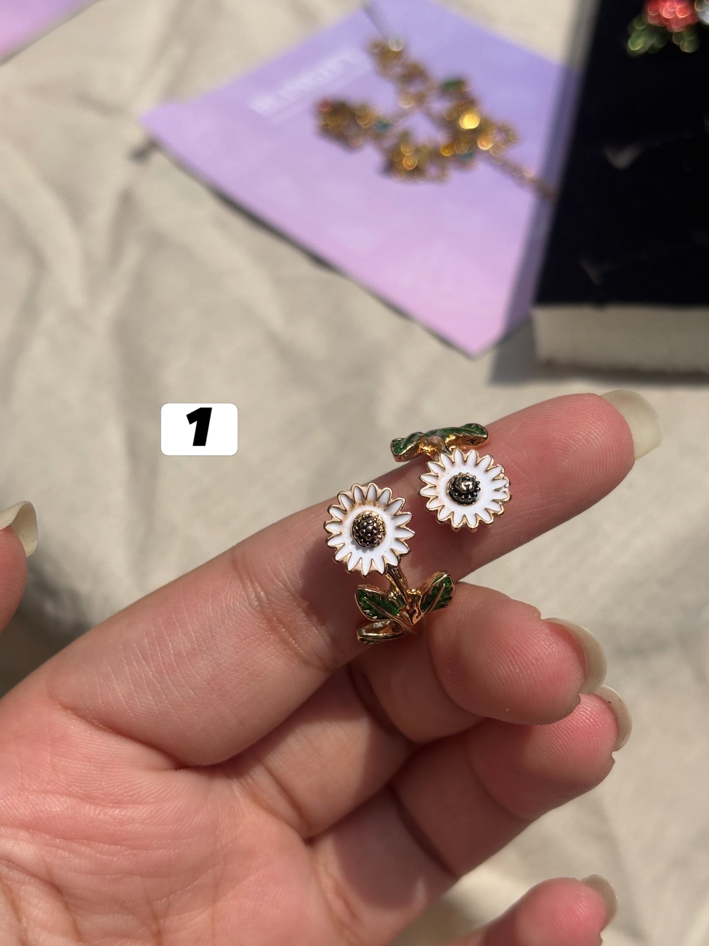 Floral Adjustable Stainless Steel Rings Tarnish Free