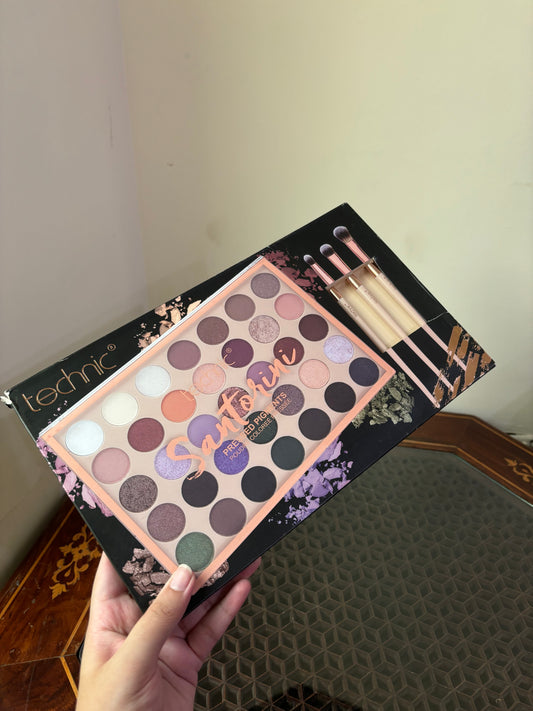 Technic Santorini Eyeshadow Palette and Eyeshadow Brush Gift Set