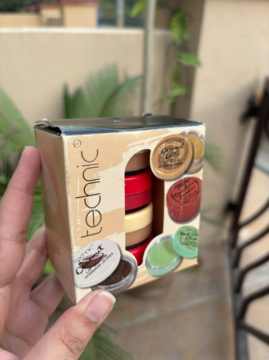 Technic Set of 4 Lip Care Set (Coconut Lip Scrub + Caramel Latte Lip Balm + Strawberry Sundae Lip Balm + Mint Choc Chip Lip Balm) Balms
