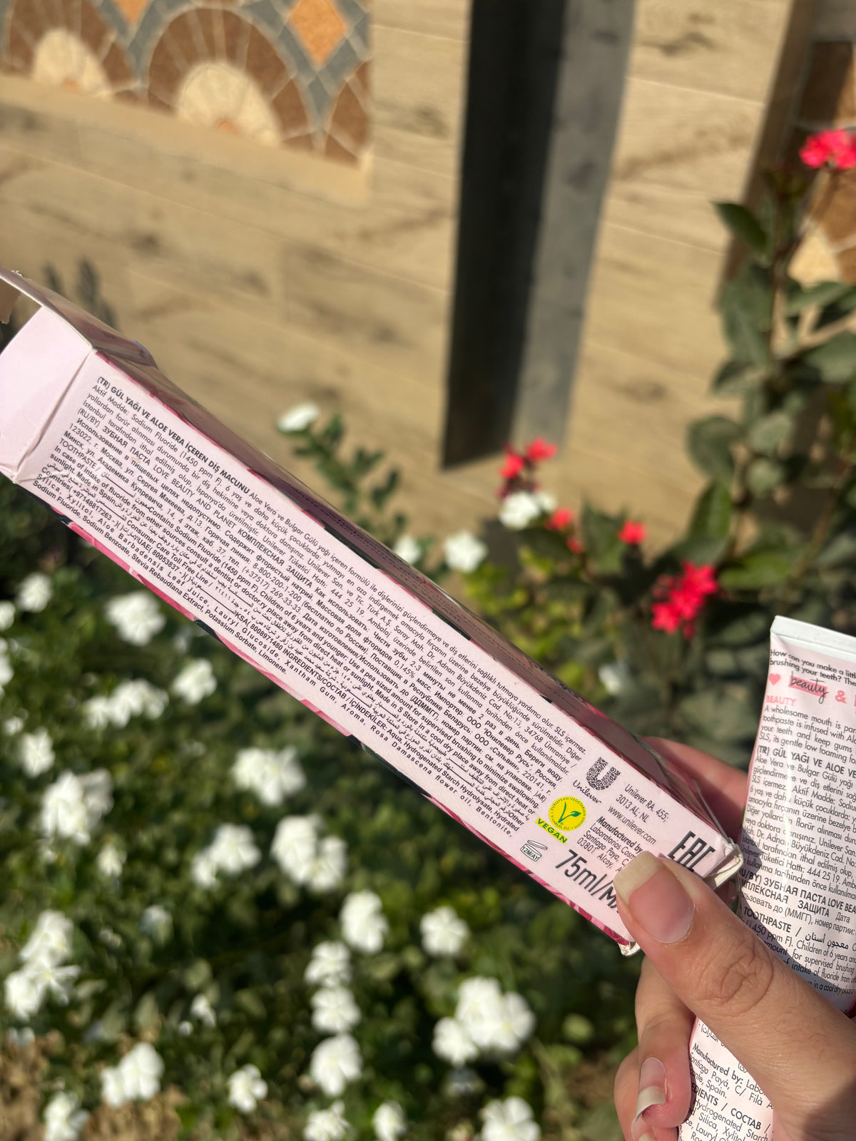 love beauty and planet rose and aloe vera toothpaste
