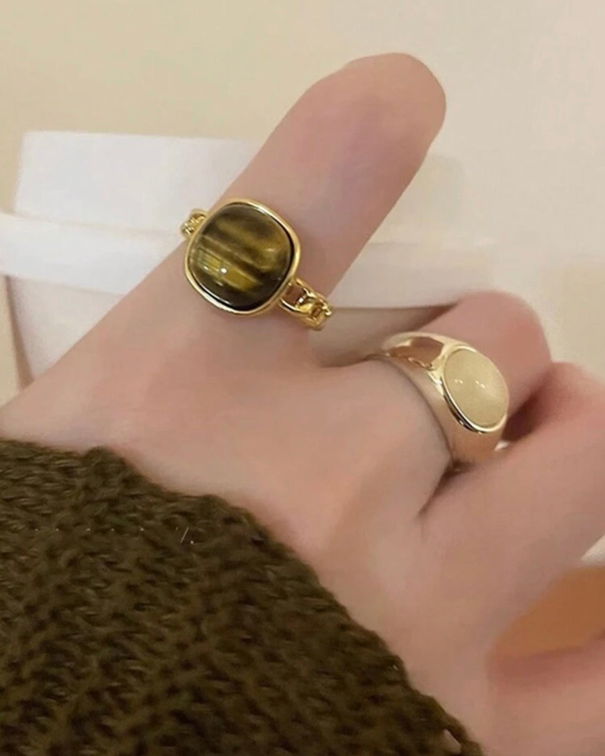 Vintage 2 Piece Ring Set (Adjustable)