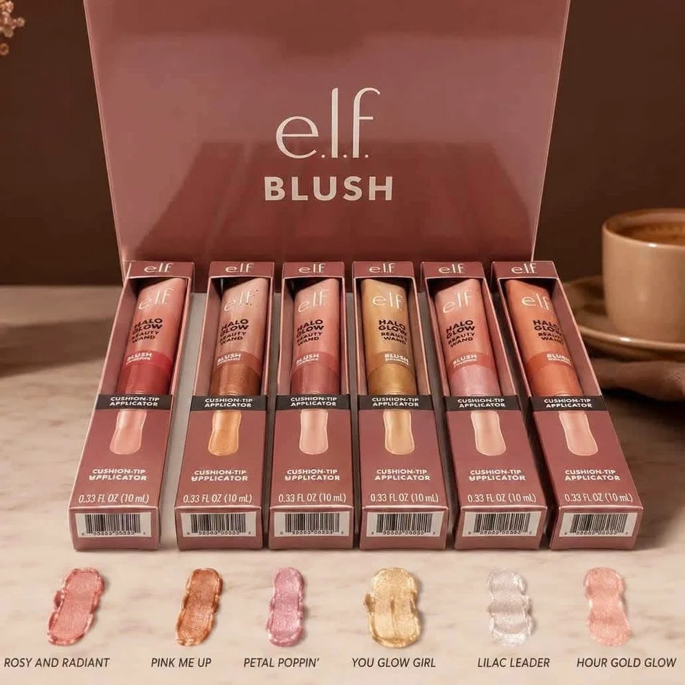 Elf Halo Glow Beauty Wand with Cushion Tip | Liquid Highlighter, Blush, Contour & Bronzer