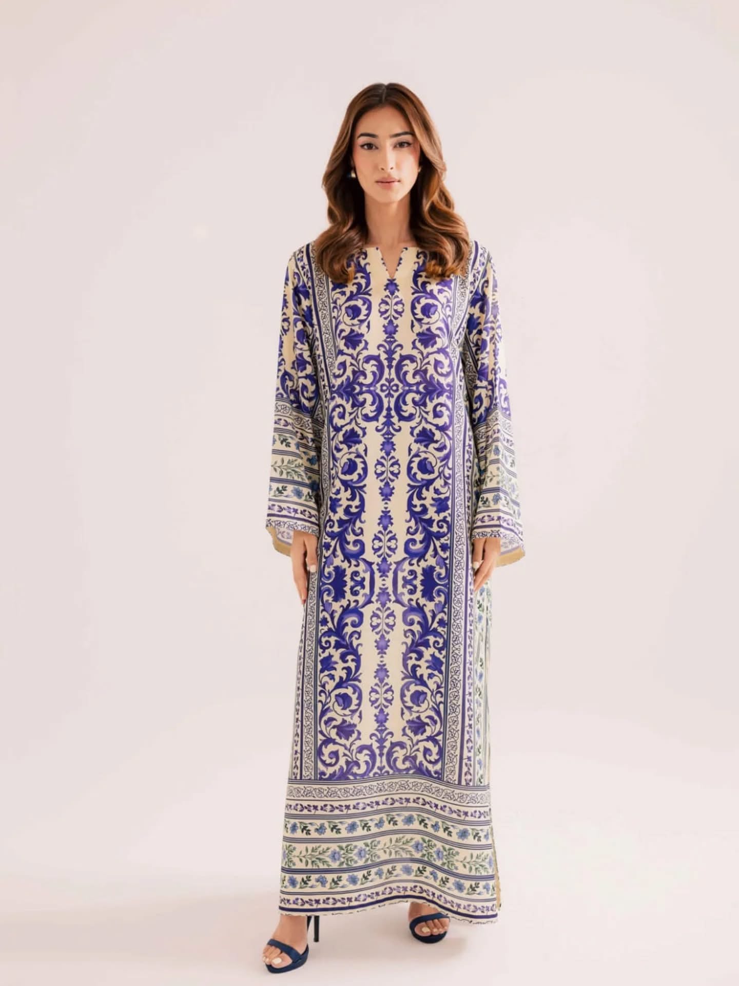 Blue & White Kaftaan
