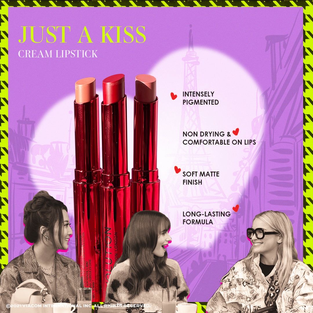 Revolution x Emily in Paris Just a Kiss Cream Lipstick | Hydrating Lip Color