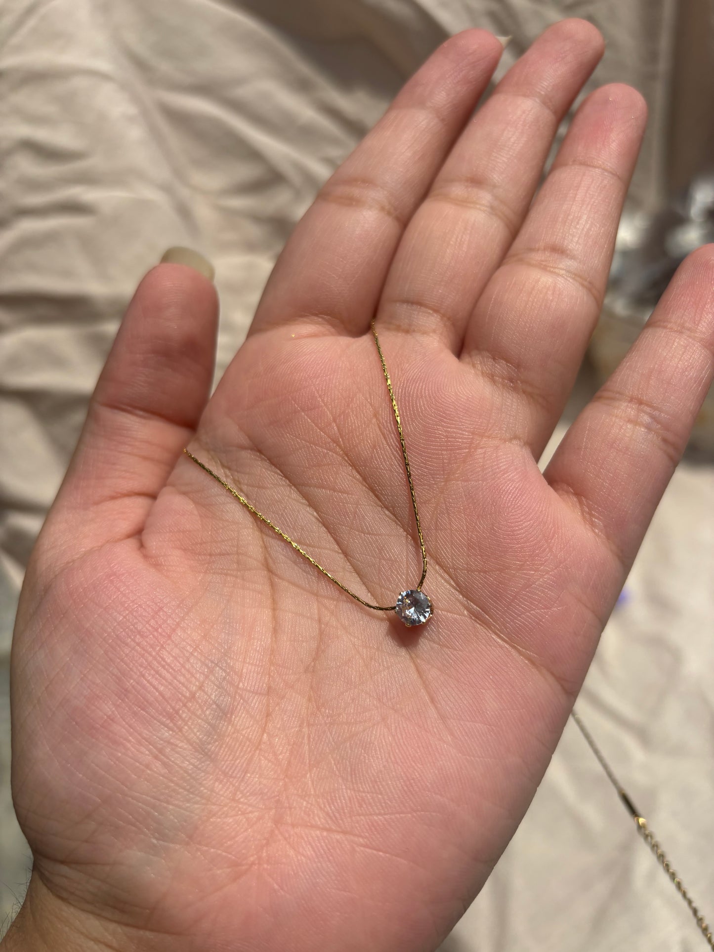 Dainty One Stone Pendant (Stainless Steel, Tarnish Free)