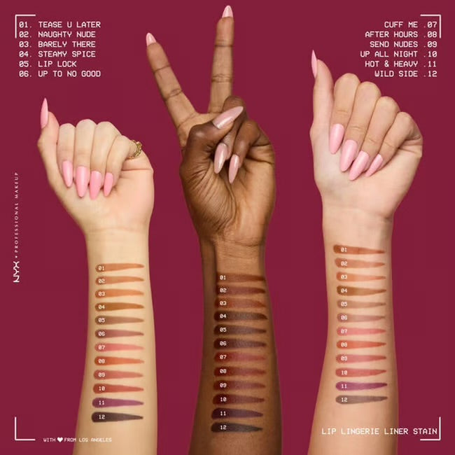 NYX Professional Makeup Lip Lingerie Lip Liner Stain – 12 Shades