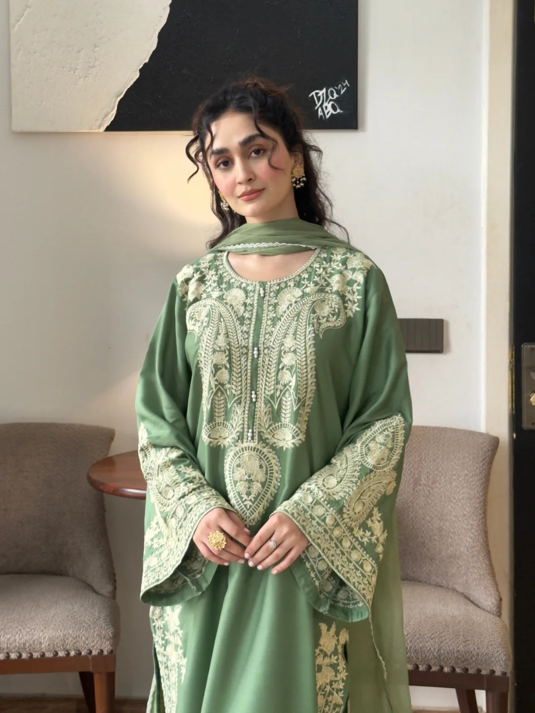Pistachio Baby Embroidered 3 Piece