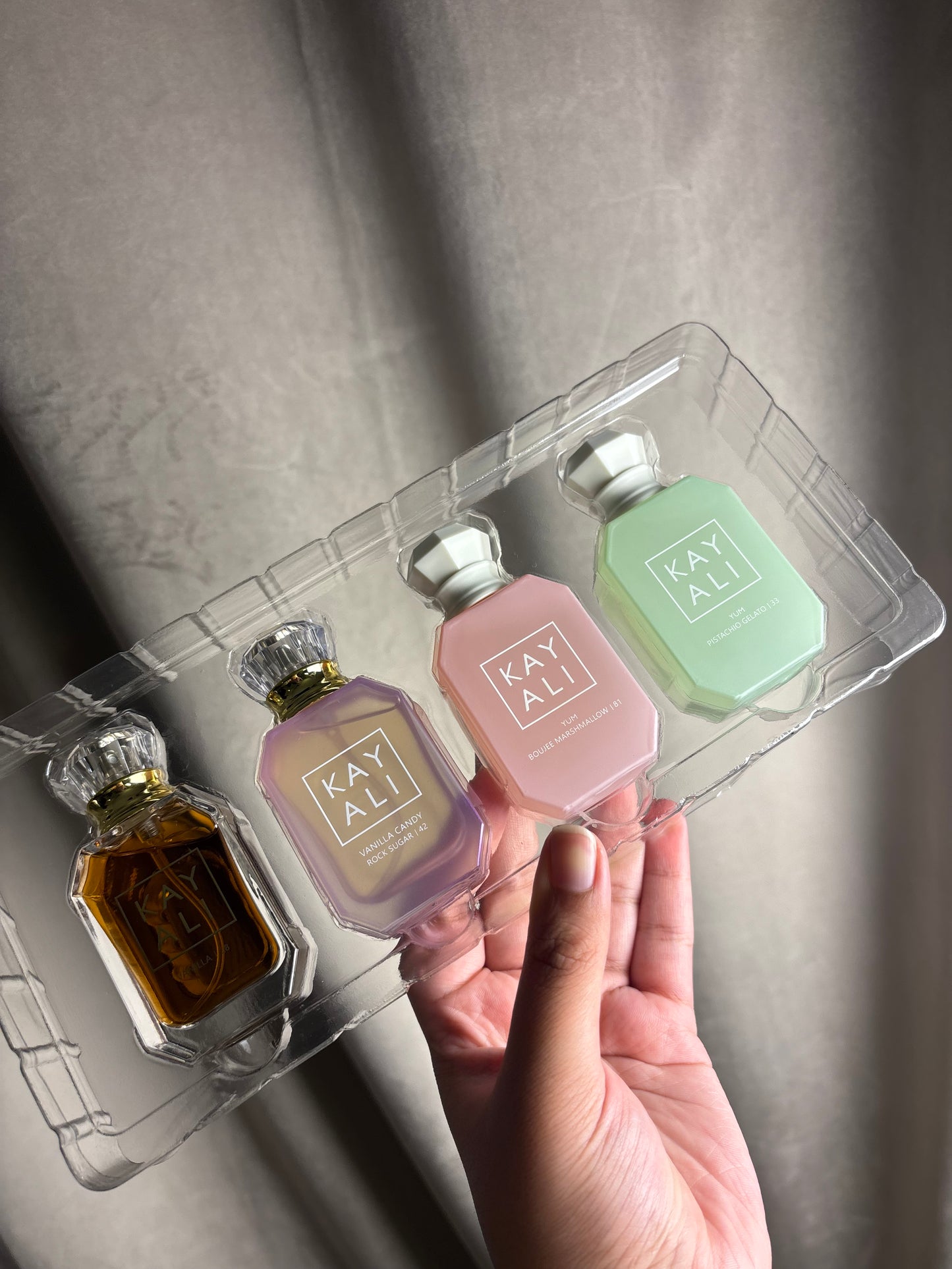 KAYALI Gift Set of 4 | Vanilla 28, Vanilla Candy, Yum Boujee Marshmallow & Yum Pistachio Gelato