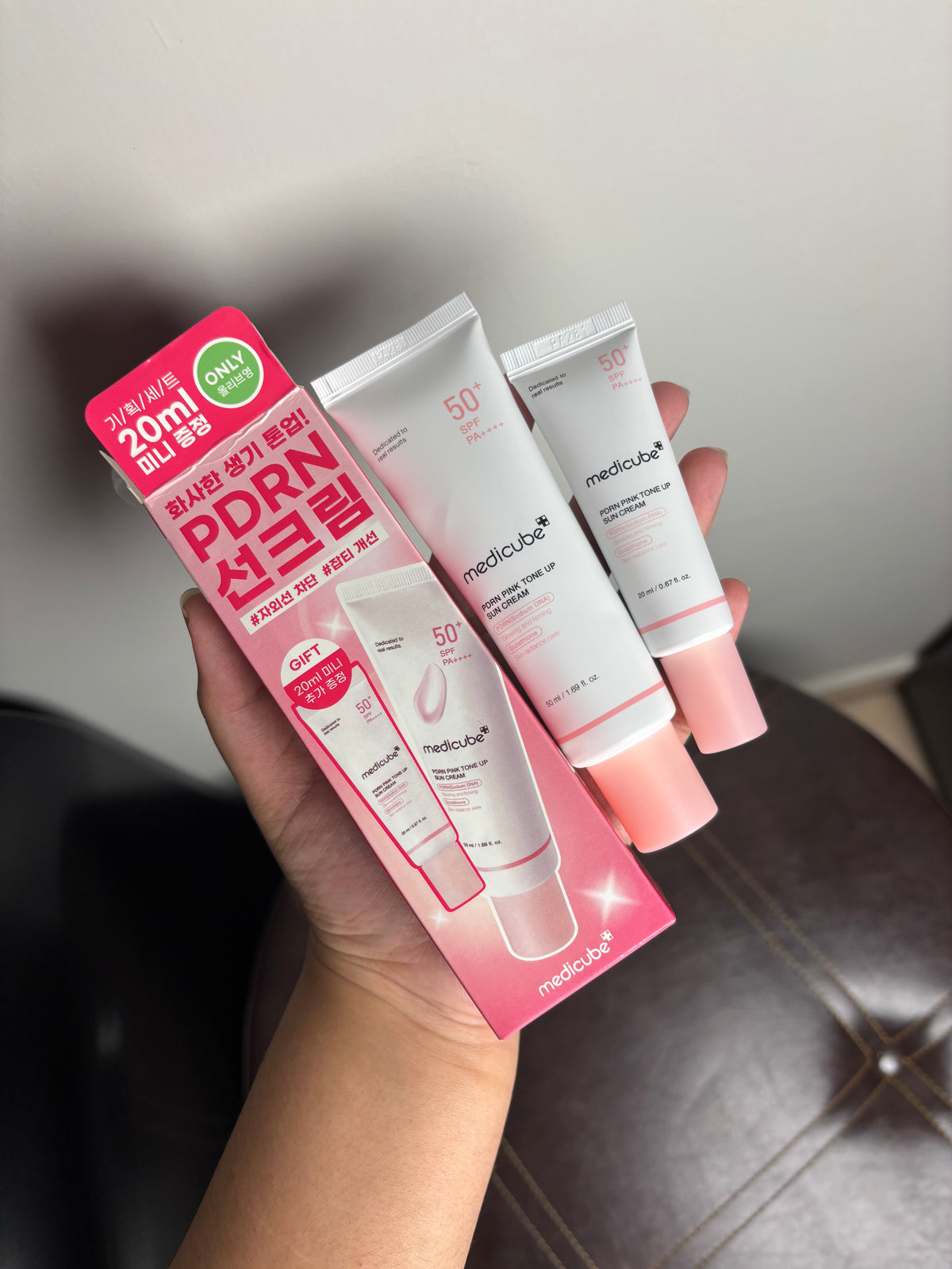 Medicube PDRN Pink Tone Up Sun Cream SPF 50+ PA++++ 50ml + 20ml | Korea