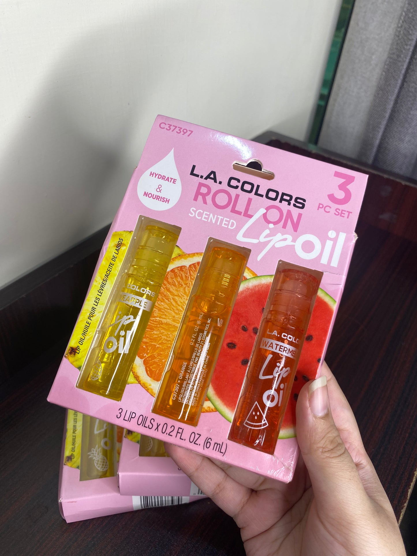 LA Colors Roll On Scented Lip Oil Pack of 3