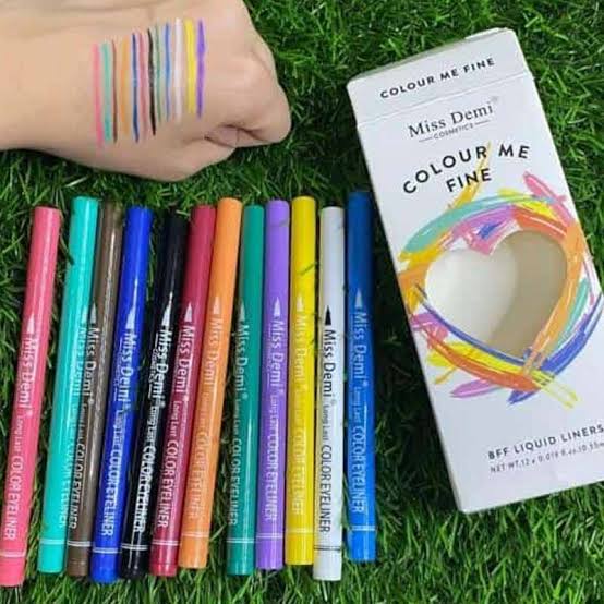Miss Demi Colored Eyeliner Set of 12 | Waterproof Color Eyeliner Collection