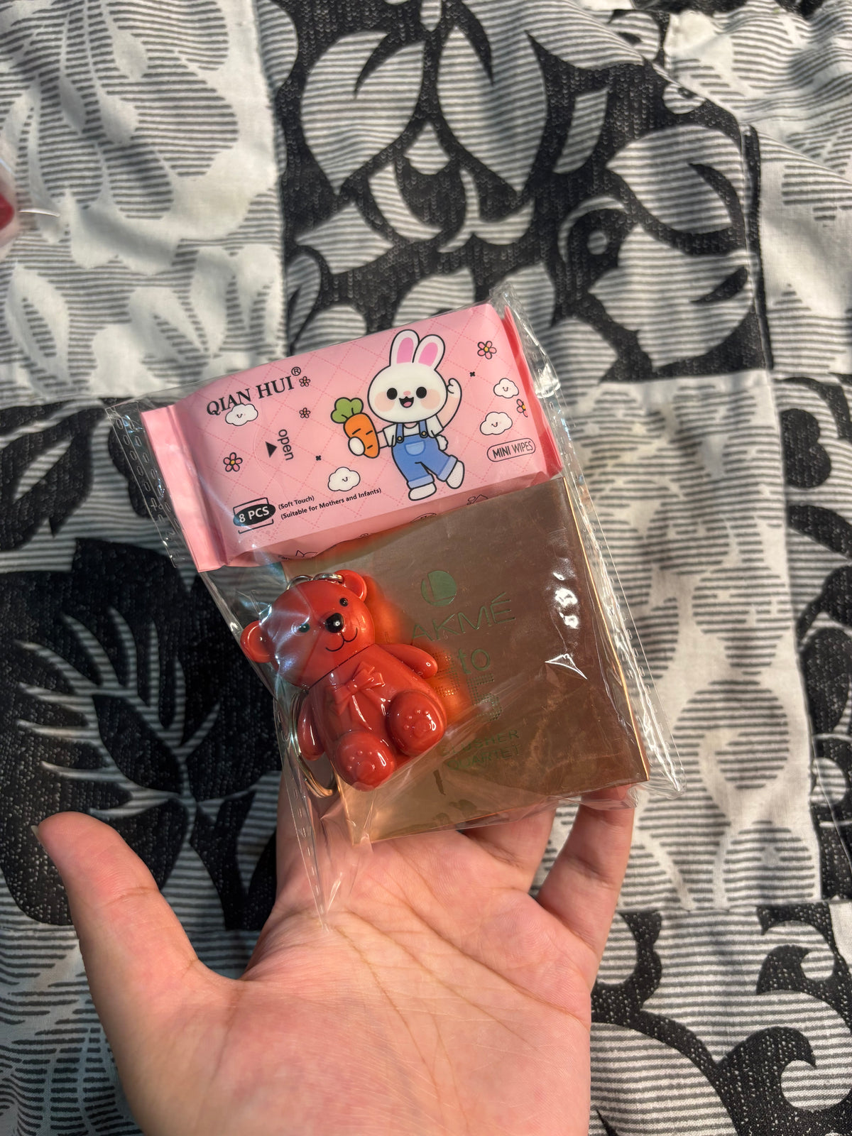Deal C (Lakme Blush, Teddy Bear Gloss/Keychain, Wipes)