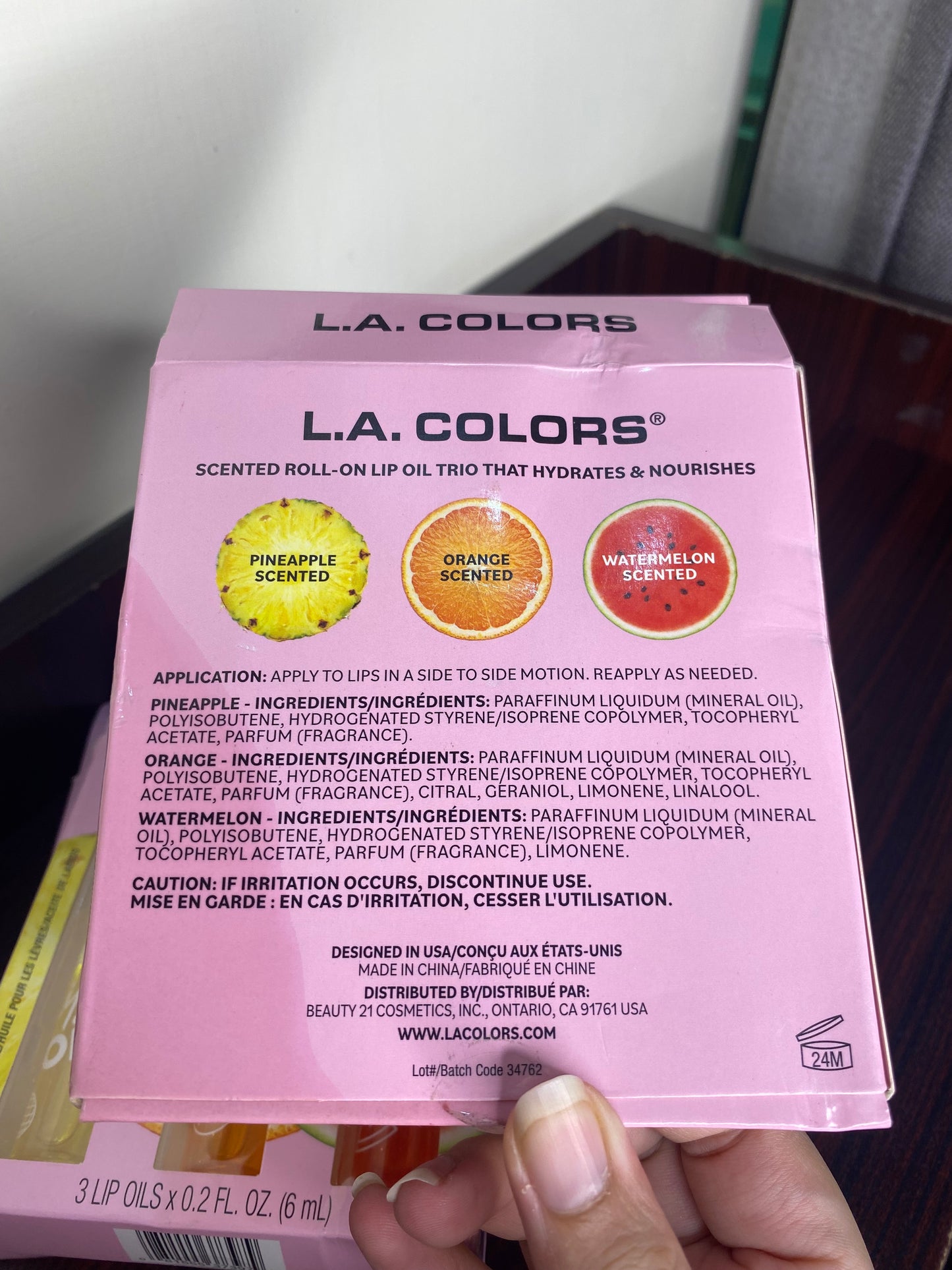 LA Colors Roll On Scented Lip Oil Pack of 3
