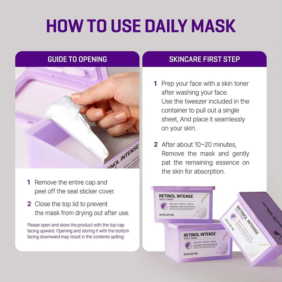 SOME BY MI Daily Mask 30 Sheets | Beta Panthenol, Retinol, Yuja Niacin & Galactomyces Glutathione