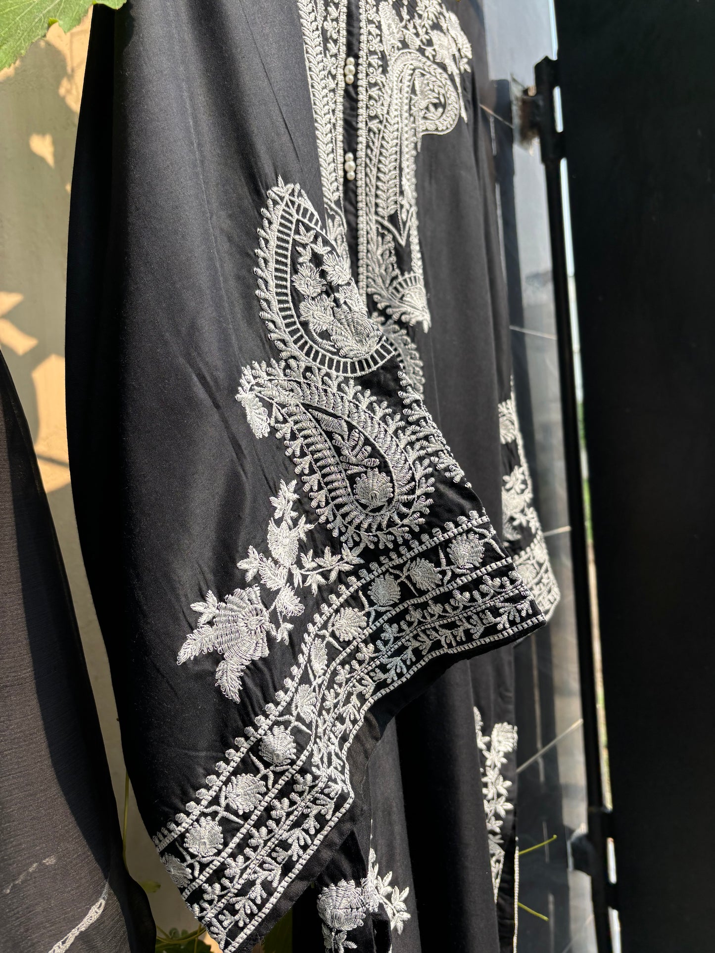 Black & White Embroidered 3 Piece
