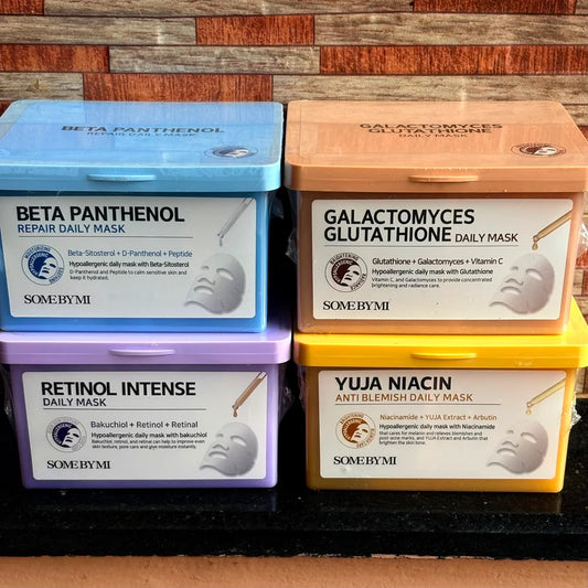 SOME BY MI Daily Mask 30 Sheets | Beta Panthenol, Retinol, Yuja Niacin & Galactomyces Glutathione