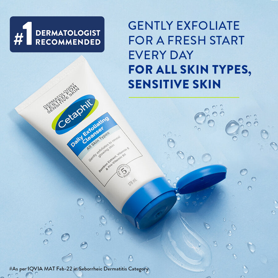 Cetaphil Daily Exfoliating Cleanser 178ml | Gentle Exfoliating Face Wash