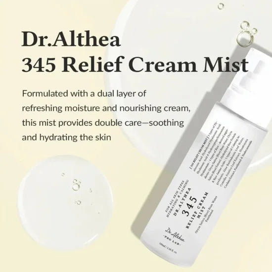 Dr. Althea 345 Relief Cream Mist | Korean Hydrating Face Mist & Skin Soothing Spray