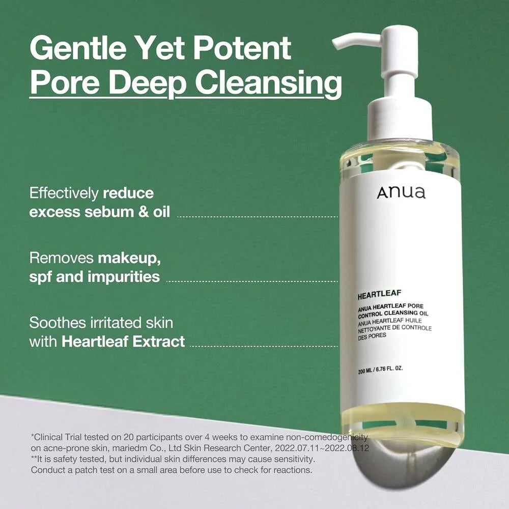 Anua Heartleaf Pore Control Cleansing Oil | Korean Pore Cleansing Oil