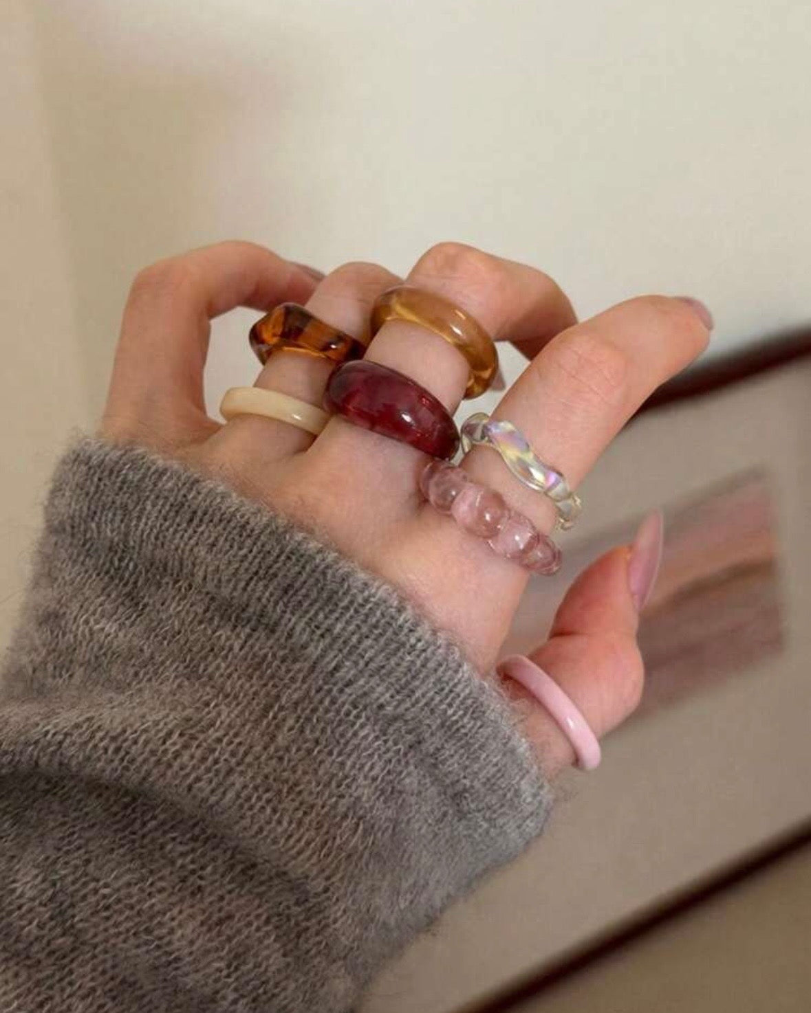 Resin Rings Set of 7