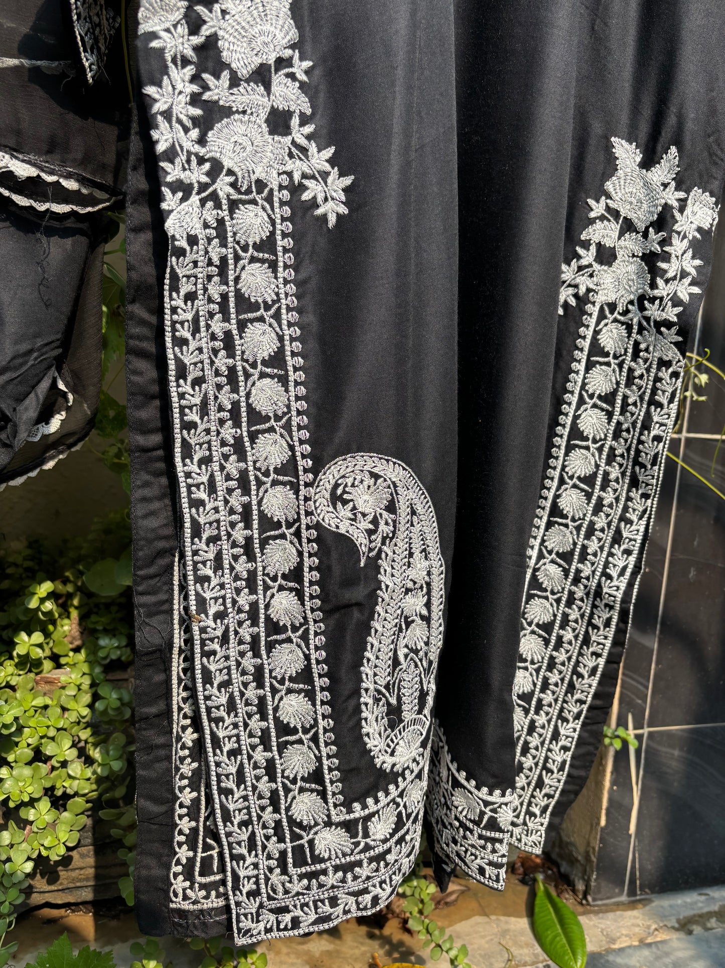 Black & White Embroidered 3 Piece