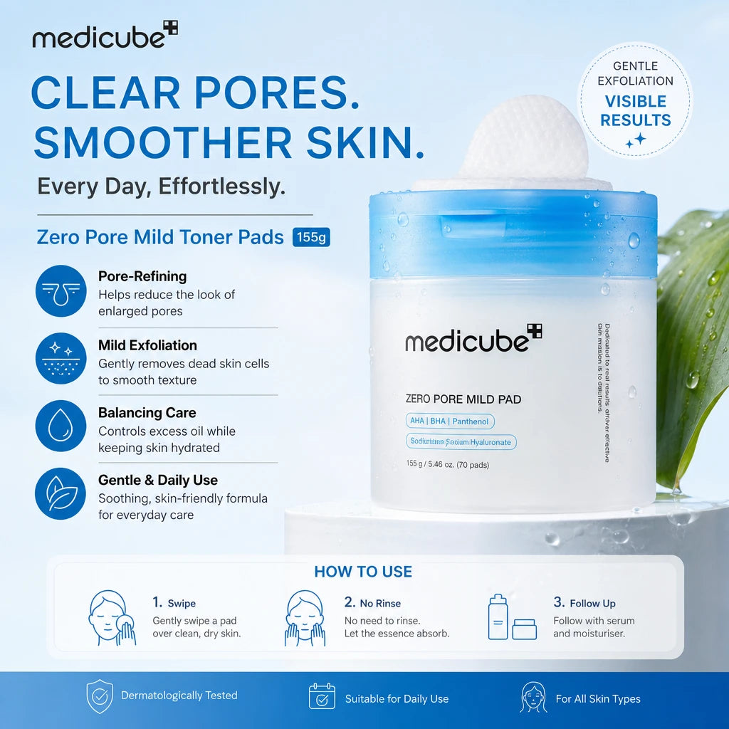 Medicube Zero Pore Pad | Korean Pore Care Toner Pads for Oily Skin