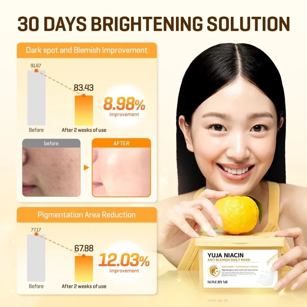 SOME BY MI Daily Mask 30 Sheets | Beta Panthenol, Retinol, Yuja Niacin & Galactomyces Glutathione