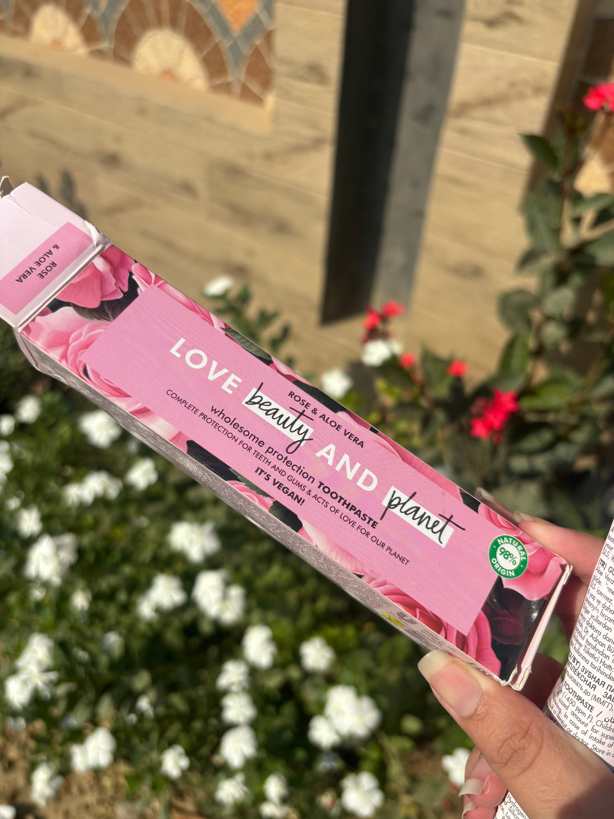 love beauty and planet rose and aloe vera toothpaste