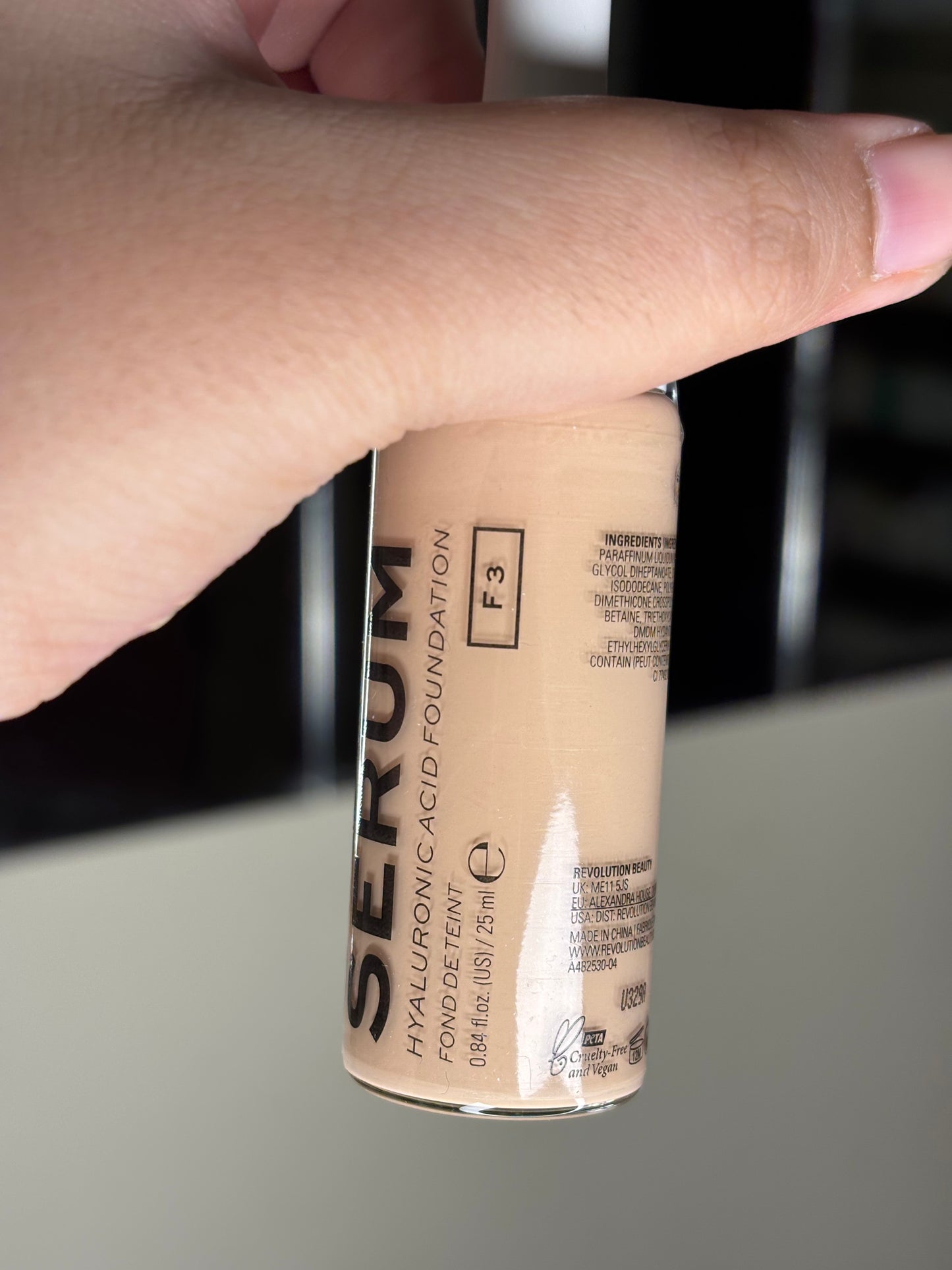 Revolution Super Serum Hyaluronic Acid Foundation Shade F3 (25ml)