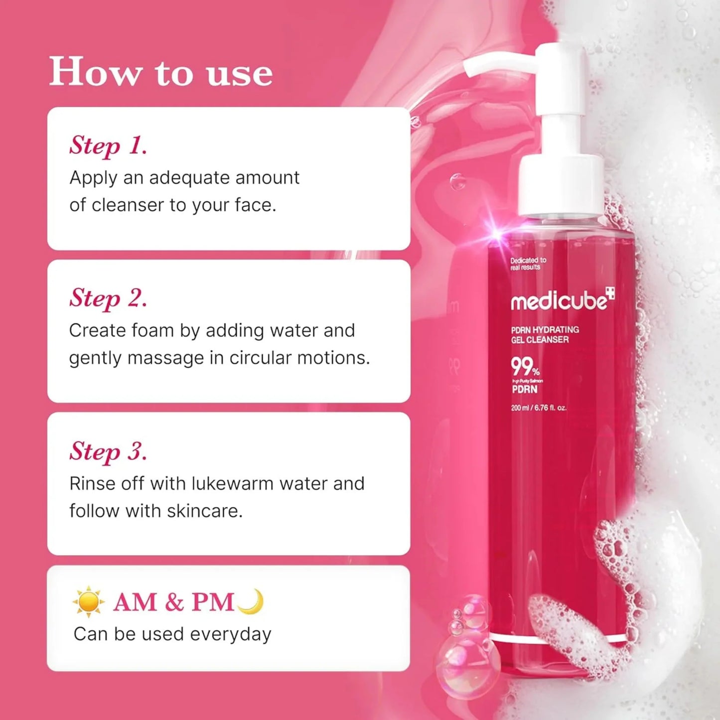 Medicube PDRN Hydrating Gel Cleanser | Hydrating Korean Facial Cleanser