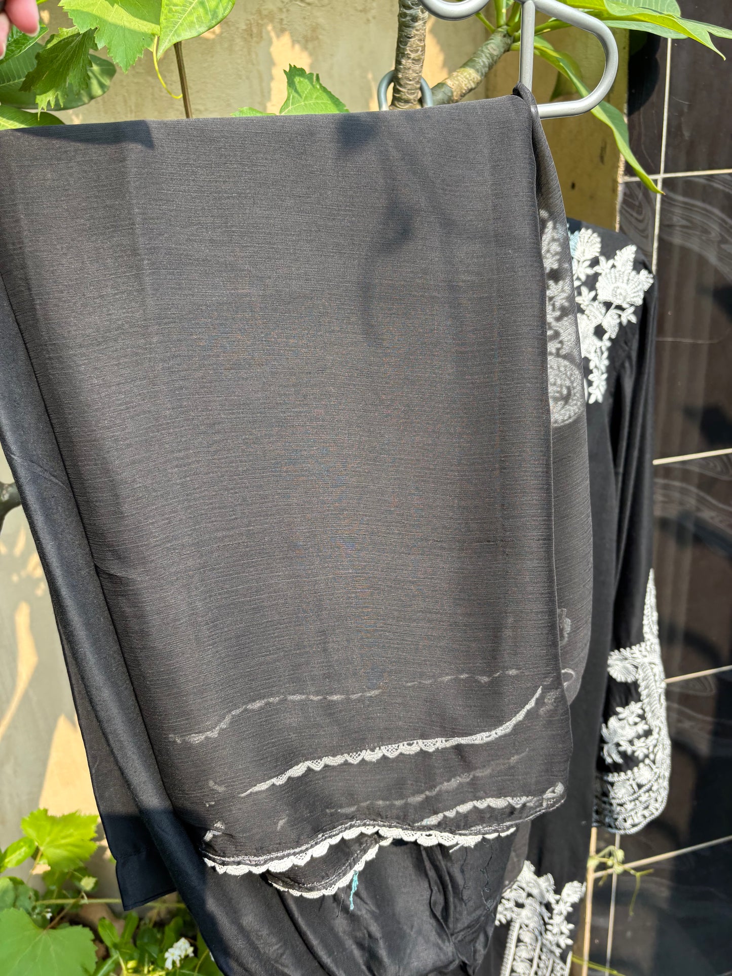 Black & White Embroidered 3 Piece