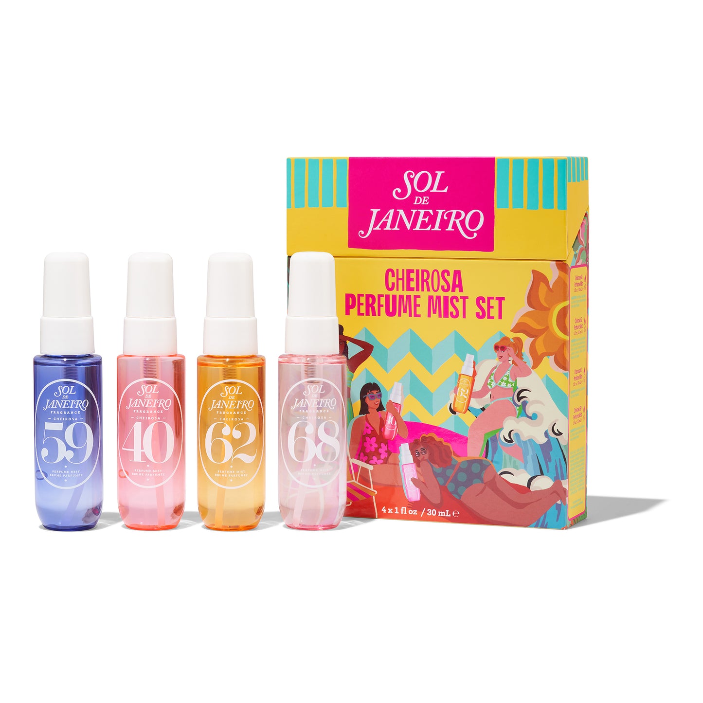 Sol de Janeiro Cheirosa Perfume Mist Set of 4 | Body & Hair Fragrance Gift Set